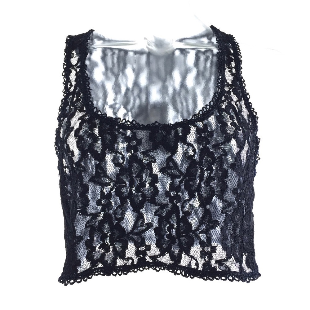 Millau x LF Black Lace Crop Sleeveless Top XS